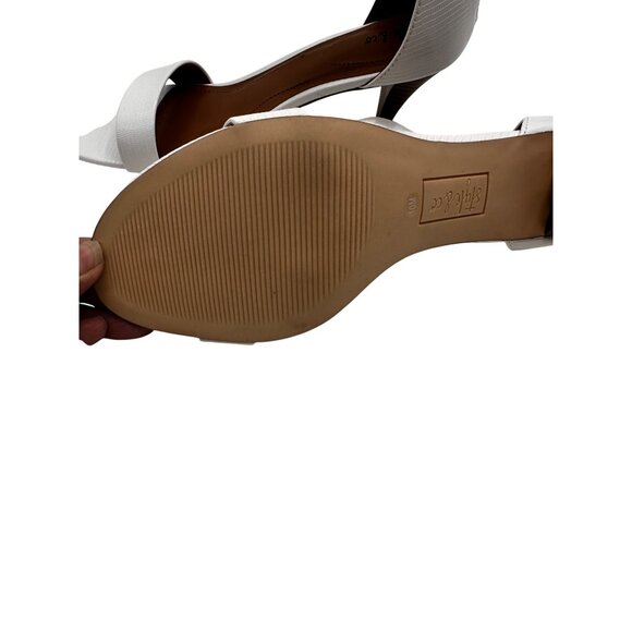 Style & Co Size 10 Ankle Strap Heels Faux Leather Open Toe Sandals Back Zipper - Picture 10 of 11